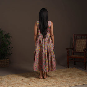 Pink - hand tiered sanganeri dress 09 - handcrafted