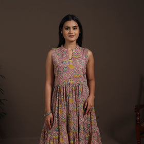 Pink - hand tiered sanganeri dress 09 - handcrafted