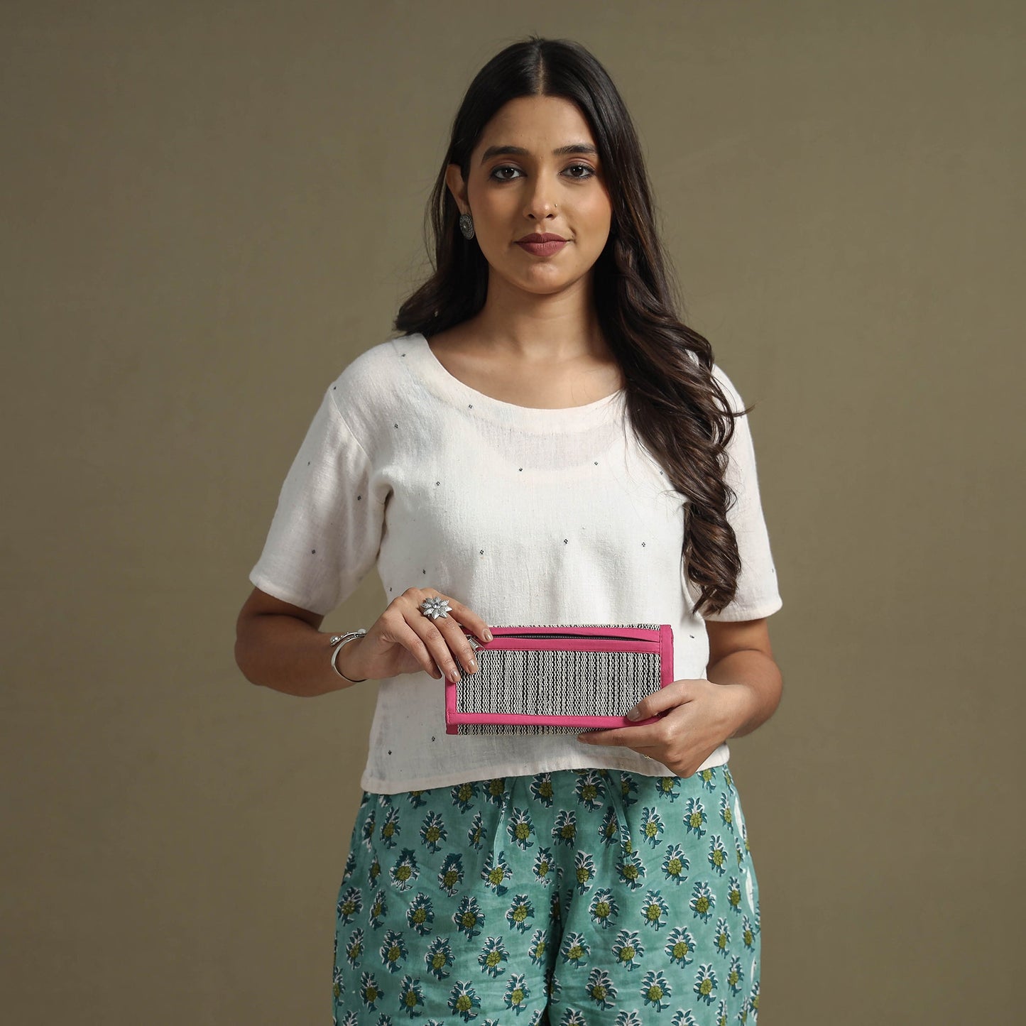 Pink Handcrafted Audio Tape Clutch Wallet