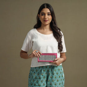 Pink Handcrafted Audio Tape Clutch Wallet