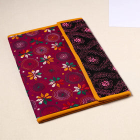 Pink Handcrafted Bengal Kantha Work File Folder
