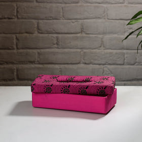  Pink Handcrafted Bengal Kantha Work Tissue Box 