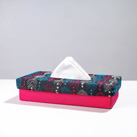  Pink Handcrafted Bengal Kantha Work Tissue Box 