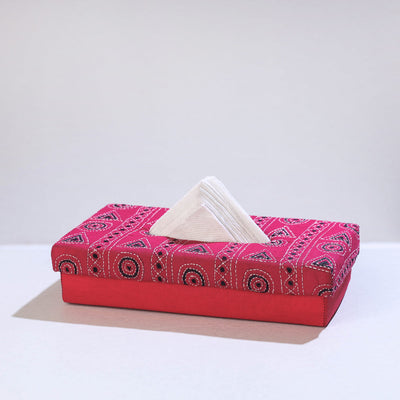  Pink Bengal Kantha Work Handcrafted Tissue Box