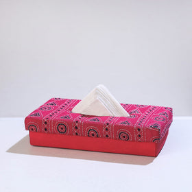  Pink Bengal Kantha Work Handcrafted Tissue Box