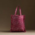 Pink - handcrafted cotton frill jhola bag 37