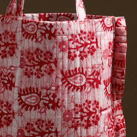 Pink - handcrafted cotton frill jhola bag 45