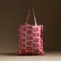 Pink - handcrafted cotton frill jhola bag 45
