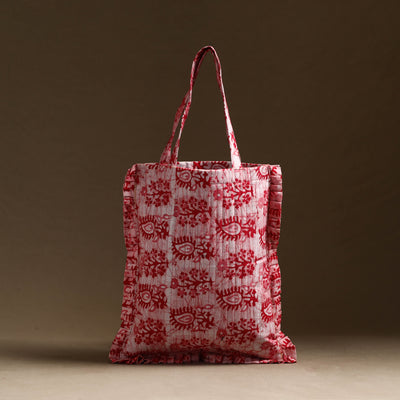 Pink - handcrafted cotton frill jhola bag 45