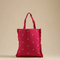 Pink - handcrafted cotton frill jhola bag 49