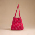 Pink - handcrafted cotton jhola bag 02