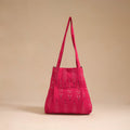 Pink - handcrafted cotton jhola bag 10