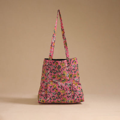 Pink - handcrafted cotton jhola bag 39