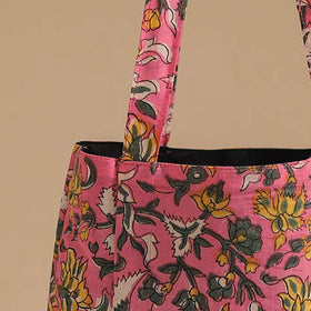 Pink - handcrafted cotton jhola bag 39