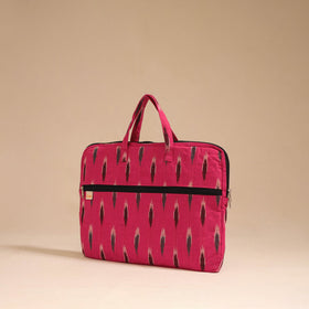 Pink - handcrafted cotton quilted laptop bag 06
