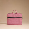 Pink - handcrafted cotton quilted laptop bag 12