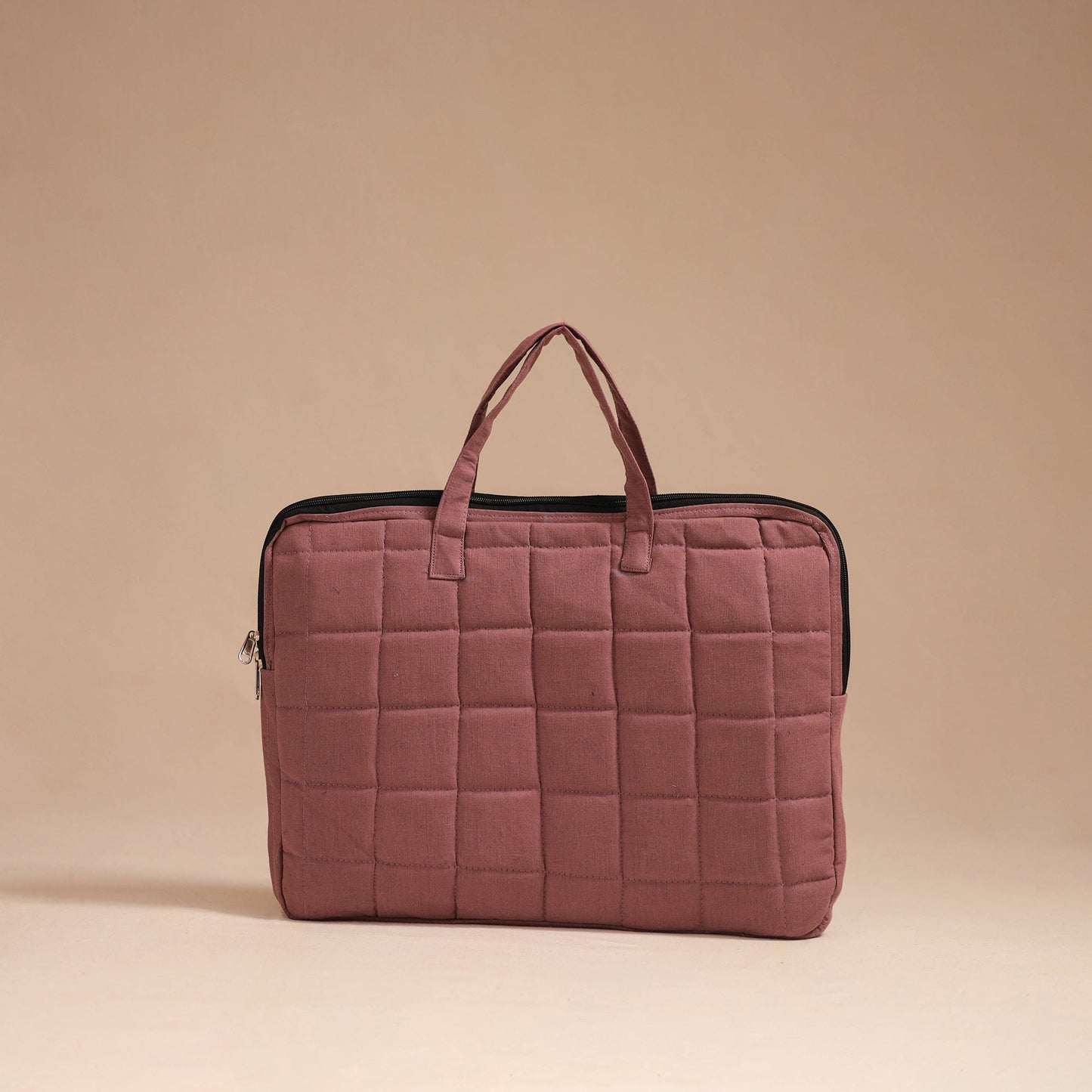 Pink - handcrafted cotton quilted laptop bag 19