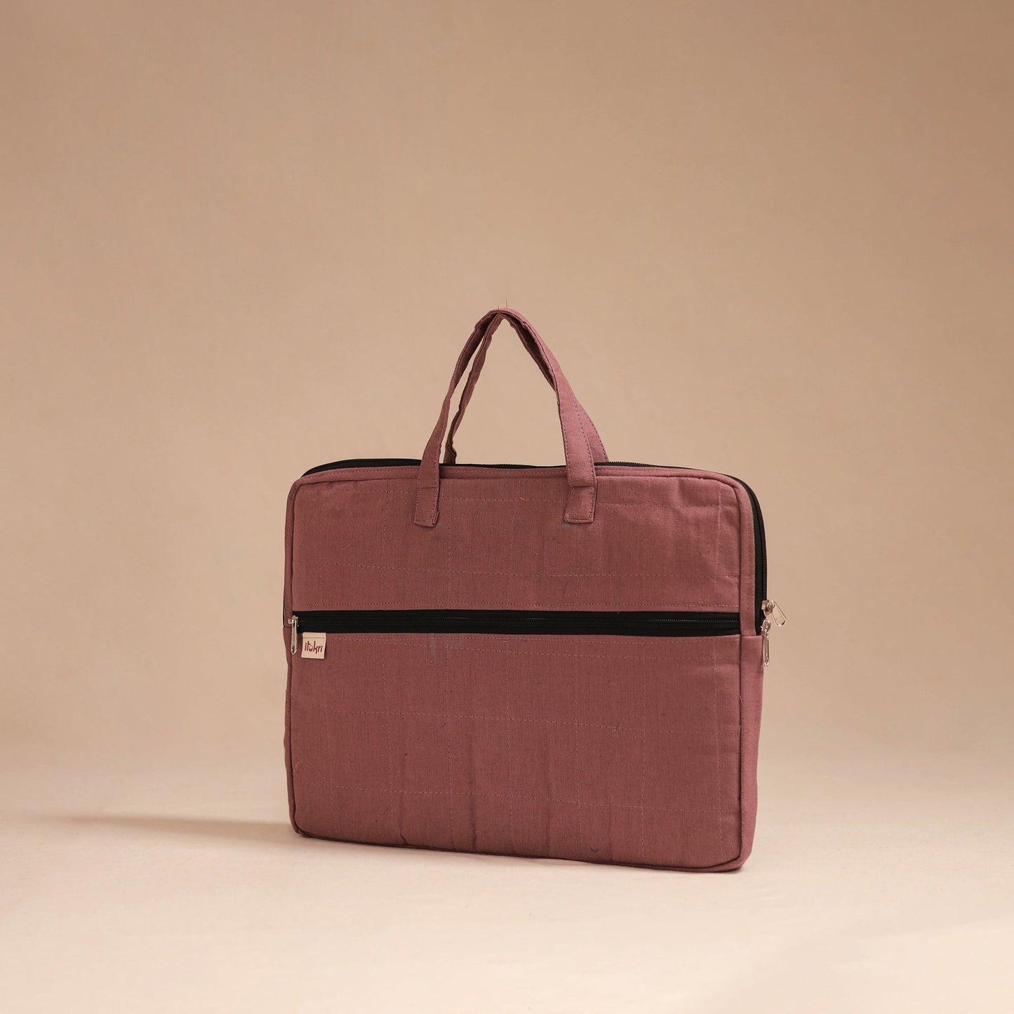 Pink - handcrafted cotton quilted laptop bag 19