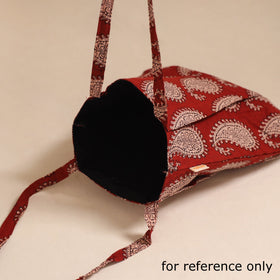 Red - handcrafted fabric jhola bag 10