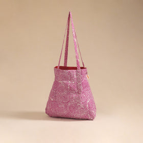 Red - handcrafted fabric jhola bag 12