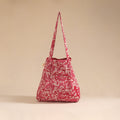 Red - handcrafted fabric jhola bag 13