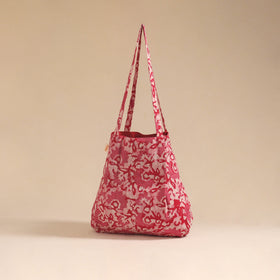 Red - handcrafted fabric jhola bag 13
