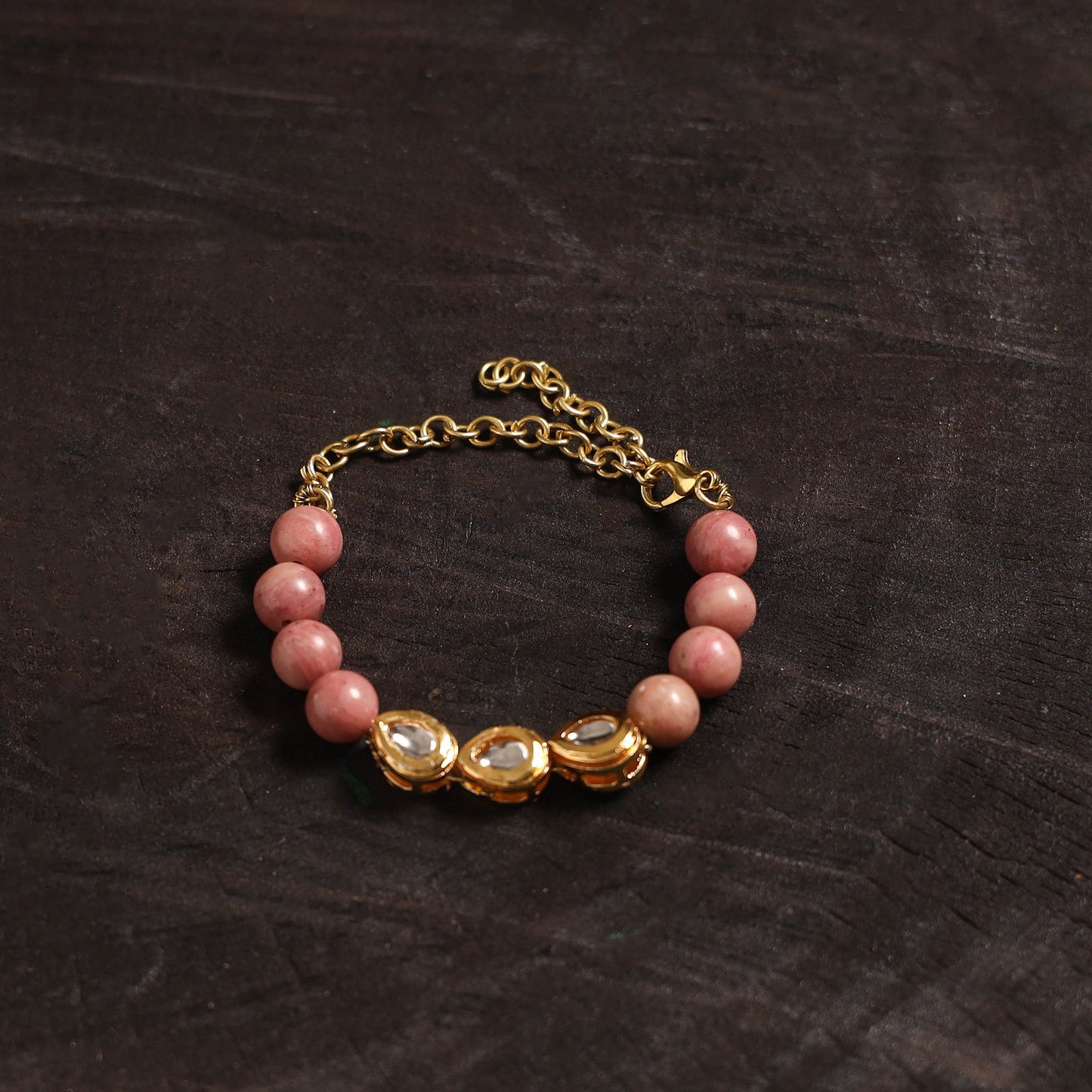 Handcrafted glass stone kundan work bracelet 32