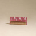 Pink - handcrafted ikat fabric jute clutch / wallet