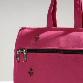 Pink Handcrafted Jacquard Cotton Hand Bag