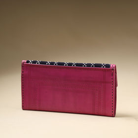 Pink Handcrafted Kutch Jat Embroidery Leather Wallet