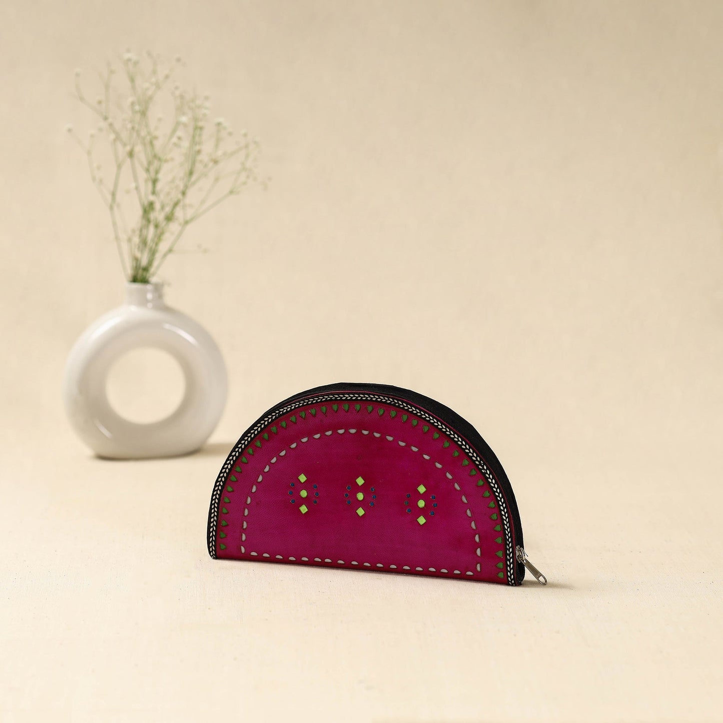 Handcrafted kutch leather clutch / wallet 50