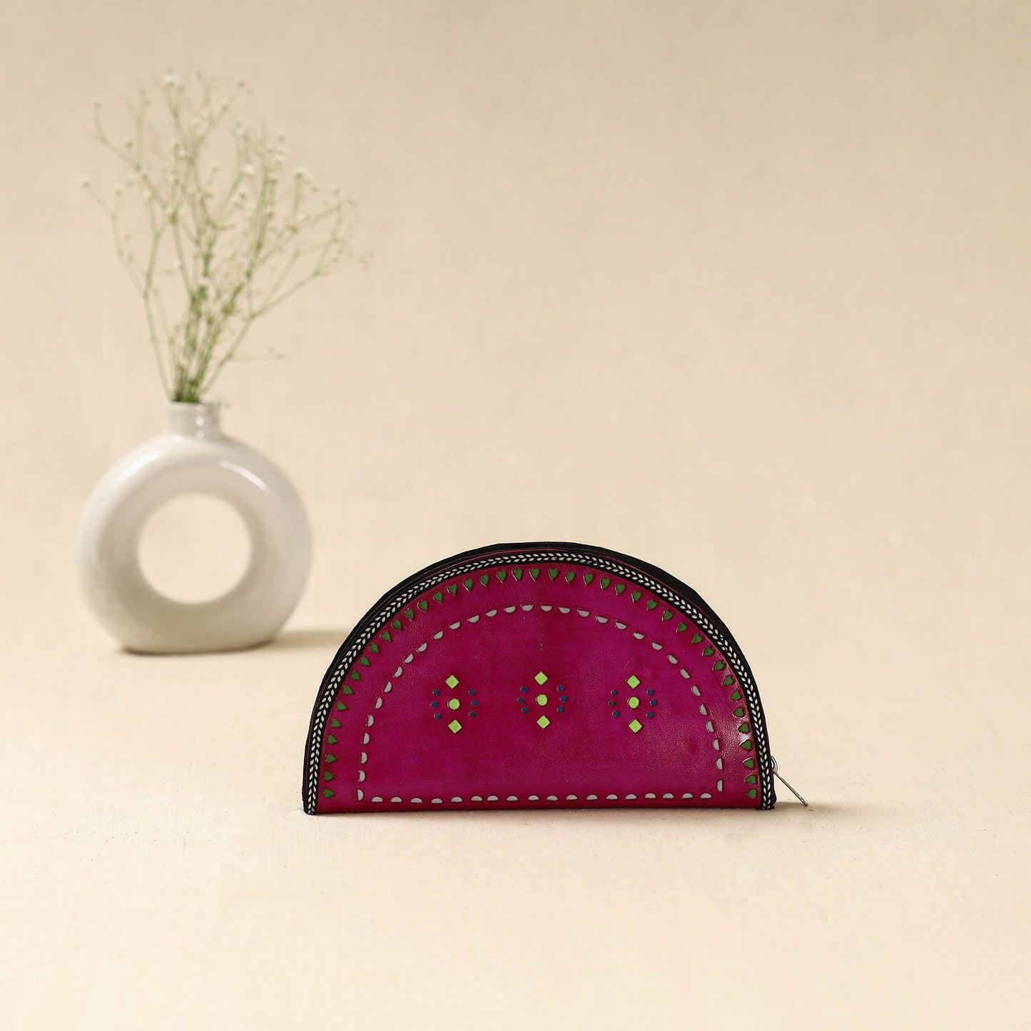 Handcrafted kutch leather clutch / wallet 50