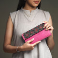 Pink Handcrafted Kutchi Jat Embroidery Leather Wallet