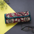 Pink Handcrafted Leather Kalamkari Block Printed Spectacle Case