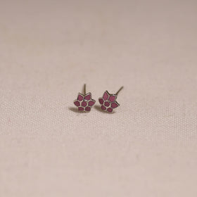 Handcrafted paka meenakari stud earrings 09