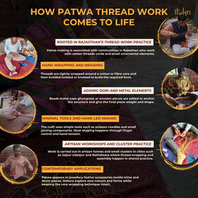 Pink - handcrafted patwa thread & ghungroo work anklet 11