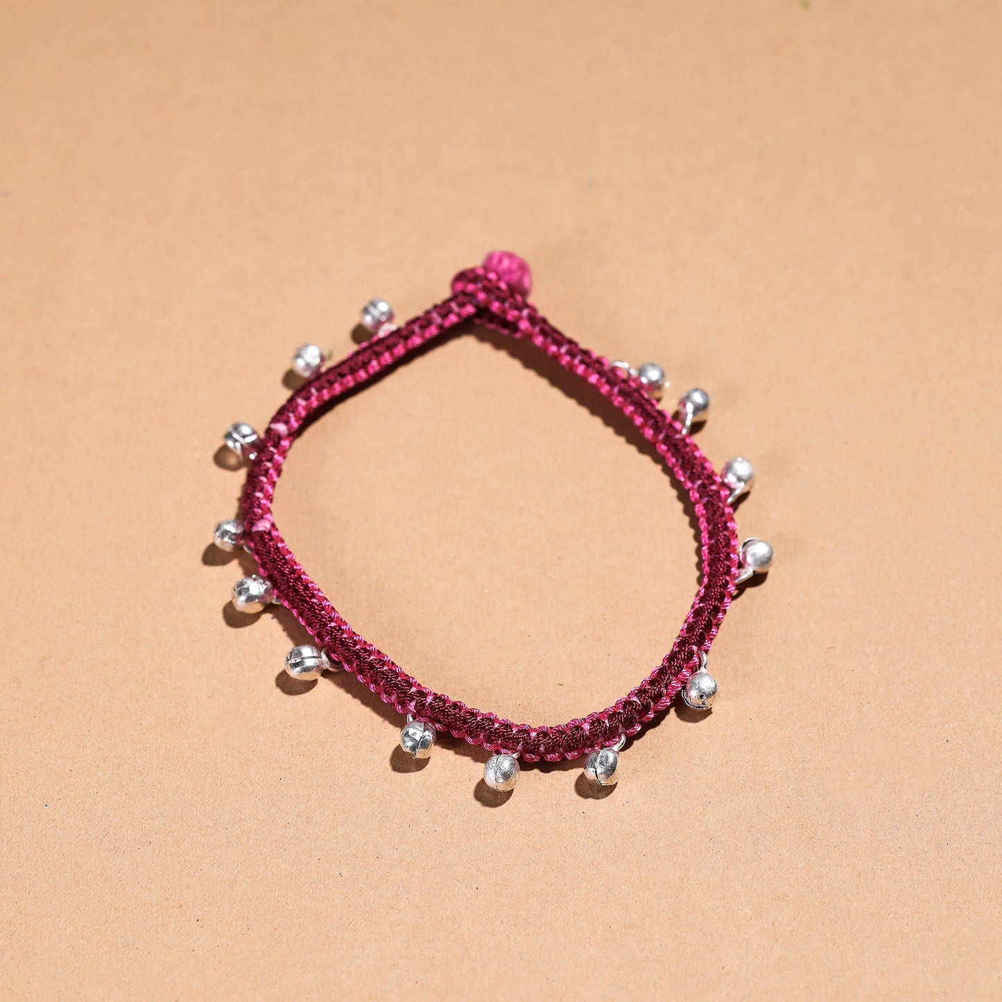  Handcrafted Patwa Thread & Ghungroo Work Anklet 