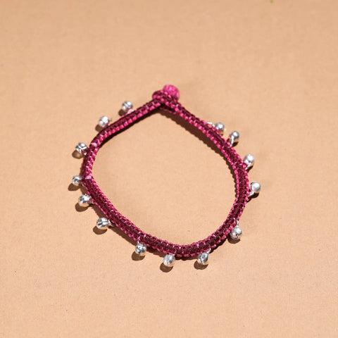  Handcrafted Patwa Thread & Ghungroo Work Anklet 