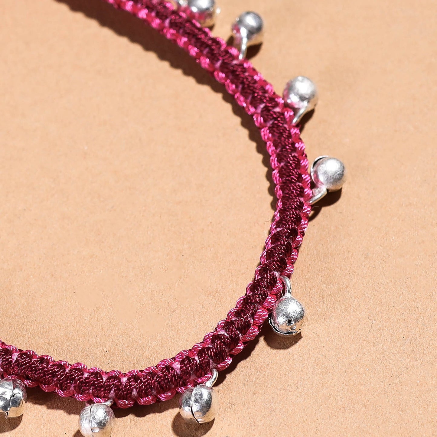  Handcrafted Patwa Thread & Ghungroo Work Anklet 