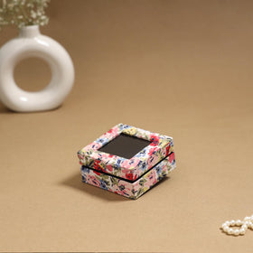 Handcrafted printed fabric ring/earring box 51