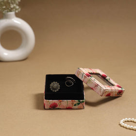Handcrafted printed fabric ring/earring box 66