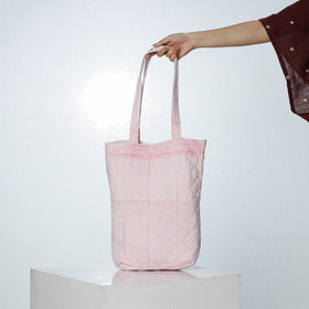 Pink - Handcrafted Quilted Bagru Block Printed Shoulder Bag