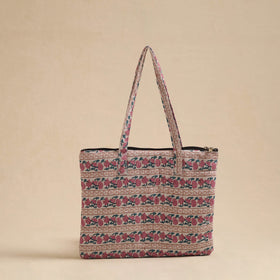 Pink Handcrafted Quilted Cotton Hand Bag