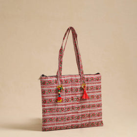 Pink Handcrafted Quilted Cotton Hand Bag