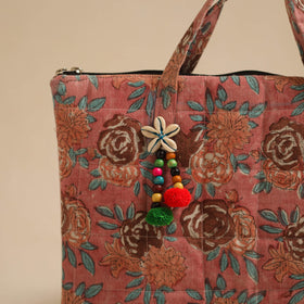  Pink Handcrafted Quilted Cotton Hand Bag