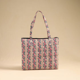 Pink Handcrafted Quilted Cotton Handbag