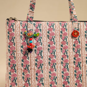 Pink Handcrafted Quilted Cotton Handbag