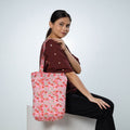 Pink Handcrafted Quilted Sanganeri Block Printed Shoulder Bag
