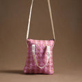 Pink - handcrafted quilted silk sling bag 12