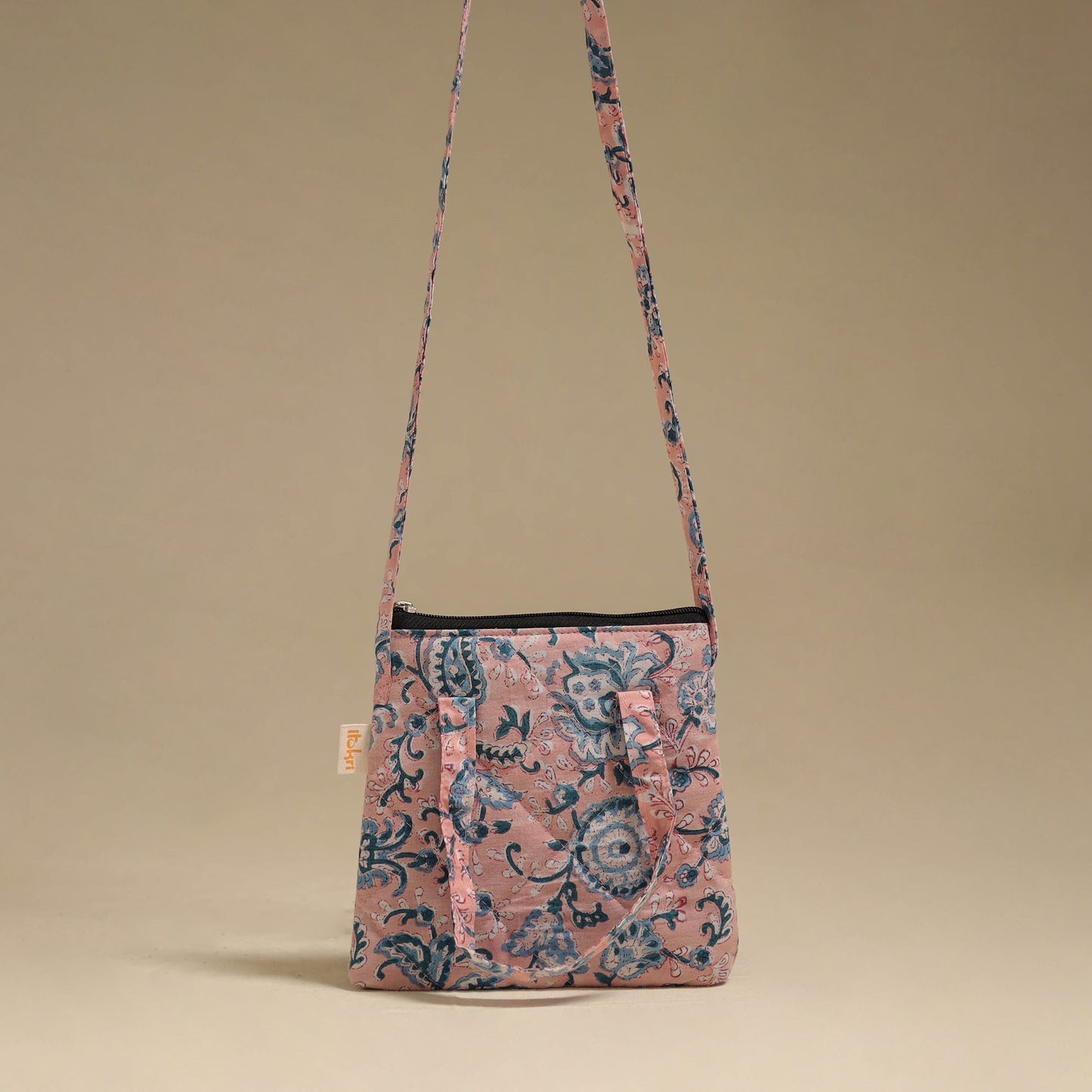 Handcrafted quilted sling bag 10